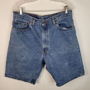 Vintage Levis 550 Relaxed Mens Blue Jean 9" Shorts Tag 38 Fits 36 USA Made1995